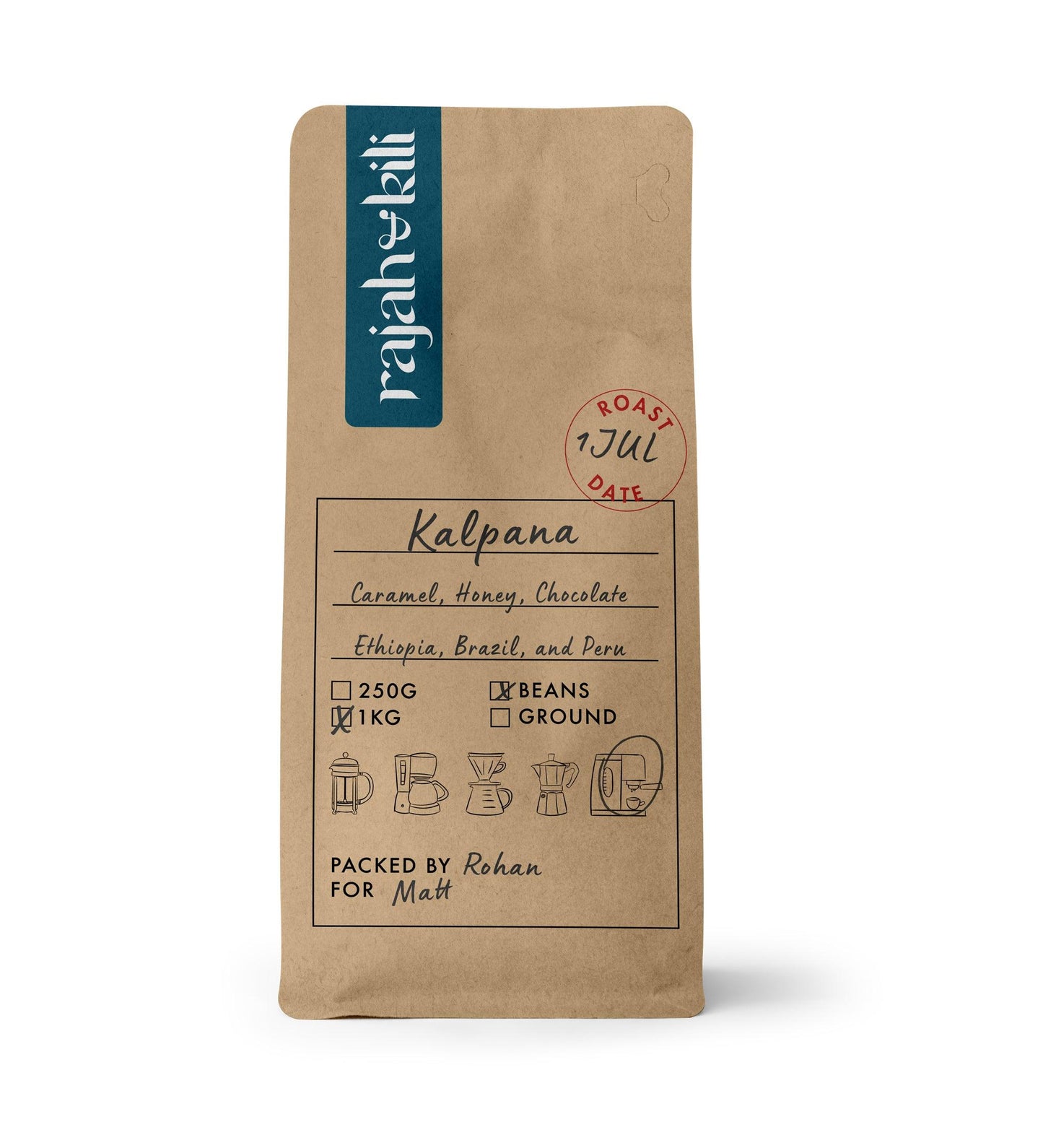 Kalpana Coffee Beans 1kg bag